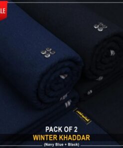 Winter Hertiage Khaddi-PACK OF 2 BLACK+NAVY BLUE-WHK-212